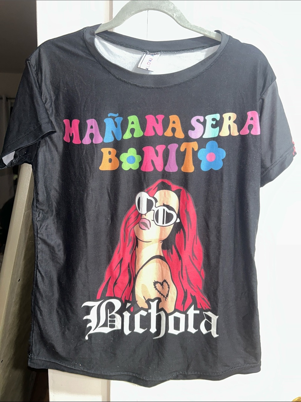 Graphic Karol G Raggaeton Tee โ Black "Maรฑana Serรก Bonita" Bichota Medium